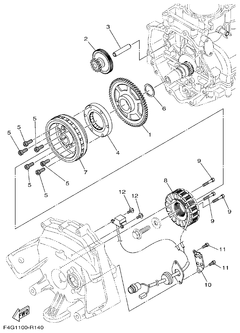 Yamaha EX1050B-S(F3Y36GAB6GA2 GENERATOR parts diagram